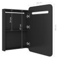 vidaXL LED kúpeľňová zrkadlová skrinka čierna 60x11x80 cm