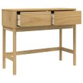 vidaXL Konzolový stolík FLORO hnedý 89,5x36,5x73 cm borovicový masív