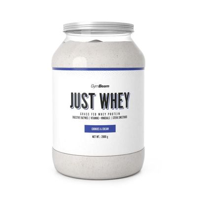 Just Whey Grass-Fed Protein – GymBeam, cookies & cream, 2000 g
