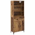 vidaXL Highboard Staré drevo 69,5 x 34 x 180 cm Kompozitné drevo