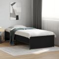 vidaXL Posteľný rám čierny 75x190 cm kompozitné drevo a kov