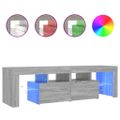 vidaXL TV skrinka s LED svetlami sivá sonoma 140 x 36,5 x 40 cm