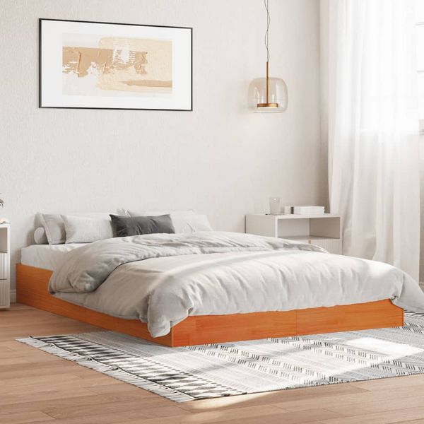 vidaXL Posteľ s matracom voskovo hnedá 140x200 cm masívna borovica
