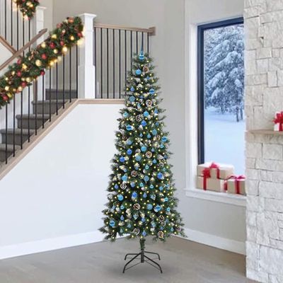 vidaXL Umelý vianočný stromček Zelená 240 cm PVC, plast a oceľ