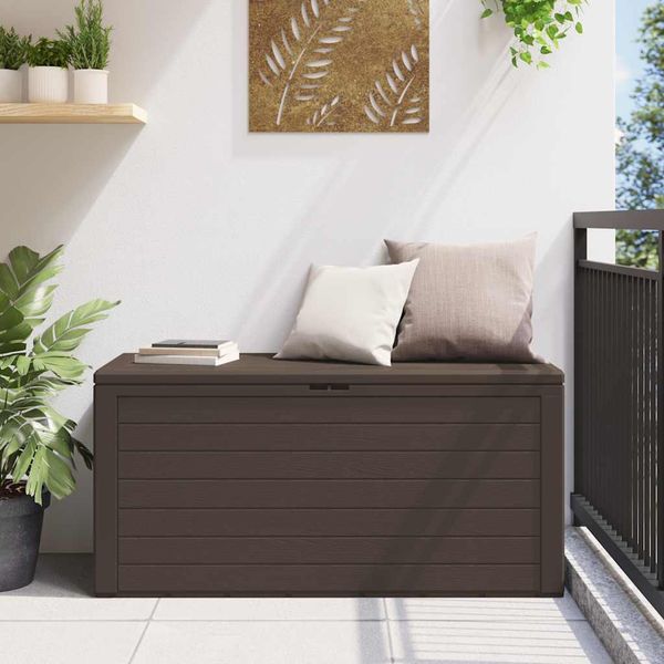 vidaXL Záhradný úložný box hnedý 116x44x55 cm