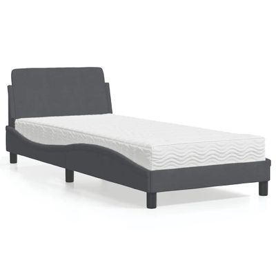 vidaXL Posteľ s matracom Dover tmavosivý 80x200 cm zamat