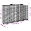 vidaXL Oblúkový gabionový kôš 7 ks 400x50x220/240cm pozinkované železo
