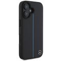 Puzdro Mercedes pre iPhone 16 6,1" MEHMP16S23RURBK Hardcase MB Blue Line Leather MagSafe čierne