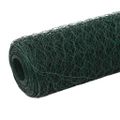 vidaXL Drôtené pletivo oceľ potiahnutá PVC 25x1,5 m zelené