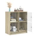 vidaXL Bočná skrinka so sklenenými dvierkami dub sonoma 68x37x75,5 cm