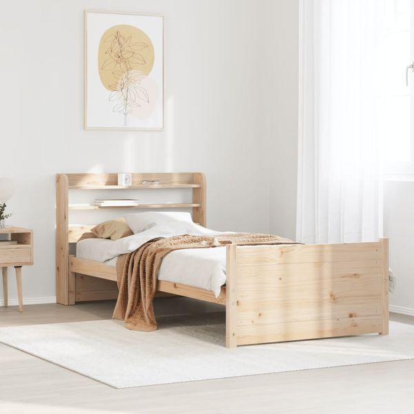 vidaXL Rám postele s čelom 90x190 cm masívne drevo