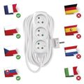Prodlužovací kabel EMOS P0310R / 10 m / 3 zásuvky / biely / PVC / 1,5 mm2