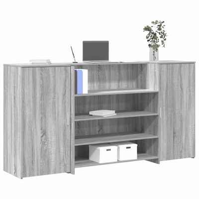 vidaXL Recepčný stôl sivý dub sonoma 200x50x103,5 cm kompozitné drevo