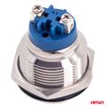 Spínač plochý oceľový ON/OFF 19mm 5A 12/230V AMiO-04474