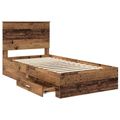 vidaXL Rám postele Staré drevo 100 x 200 cm Kompozitné drevo