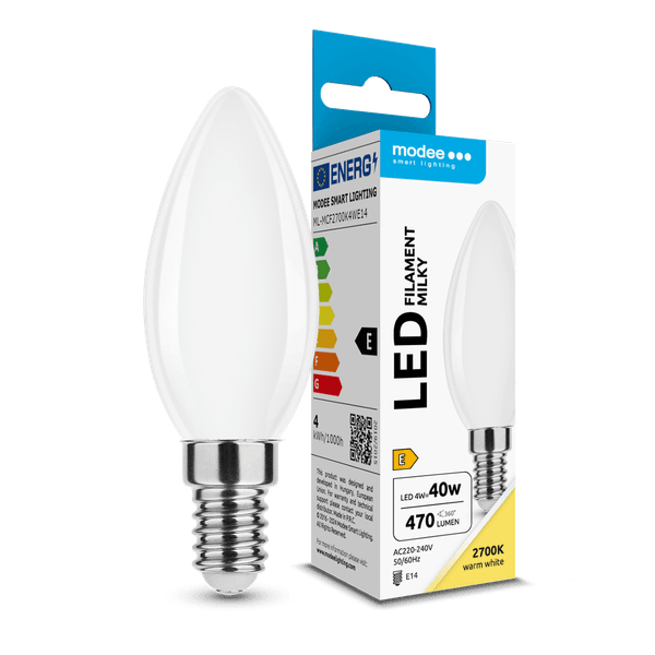 Modee LED žiarovka Filament Milky Candle C35 4W E14 430lm teplá biela (ML-MCF2700K4WE14)