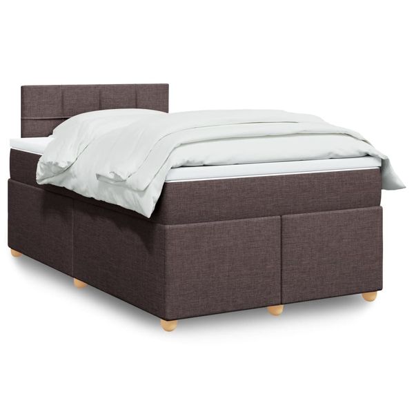 vidaXL Boxspring posteľ s matracom tmavohnedá 120x190 cm látka