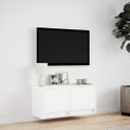 vidaXL TV nástenná skrinka s LED svetlami biela 80x31x38 cm