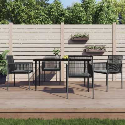 vidaXL Záhradné stoličky a vankúše 4ks čierne 54x60,5x83,5cm polyratan