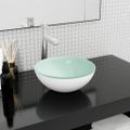 vidaXL Umývadlo tvrdené sklo 30x12 cm biele