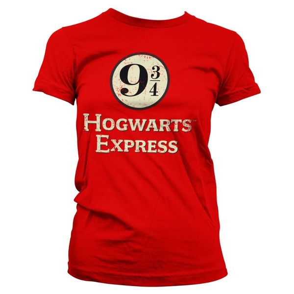 Dámske tričko Harry Potter - Hogwarts Express, červené