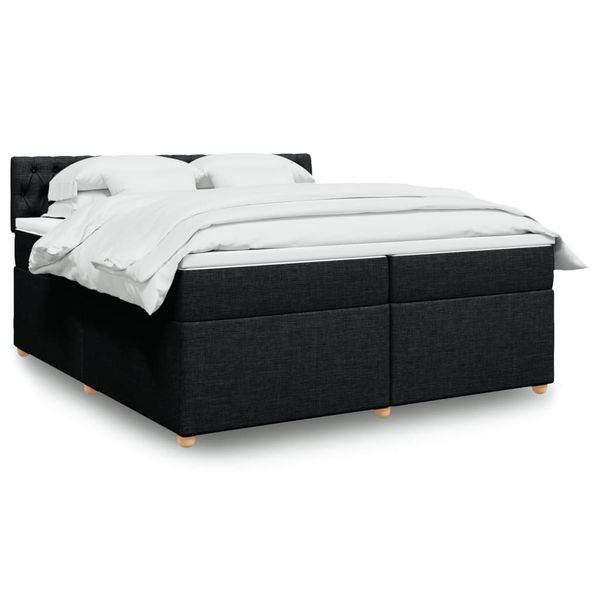 vidaXL Boxspring posteľ s matracom čierna 200x200 cm látka