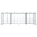 vidaXL Gabiónová stena na smetný kôš 350x91x120 cm, pozinkované železo