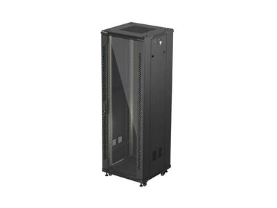 Lanberg 19'' voľne stojúca racková skriňa 37u/600x600 (flat pack) s presklenými dverami čierna