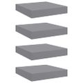 vidaXL Plávajúce nástenné police 4 ks, sivé 23x23,5x3,8 cm, MDF