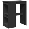 vidaXL Barový stôl s policami čierny 90x47,5x103,5 cm kompozitné drevo
