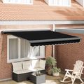 vidaXL Sklopná markíza Čierna 300 x 250 cm Plátno a hliník