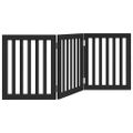 vidaXL Brána pre psa skladacia 3 panely čierna 150 cm topoľové drevo