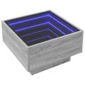 vidaXL Konferenčný stolík s LED sivá sonoma 50x50x30cm kompozit. drevo