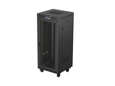 19'' Voľne stojaca racková skriňa 27U/600x600 (flat pack) so sieťovanými dverami LCD čierna Lanberg V2