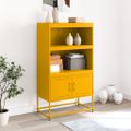 vidaXL Vysoká skrinka horčicovožltá 68,5x38,5x123,5 cm oceľ