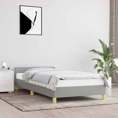 vidaXL Posteľ bez matraca bledosivý 80x200 cm látka