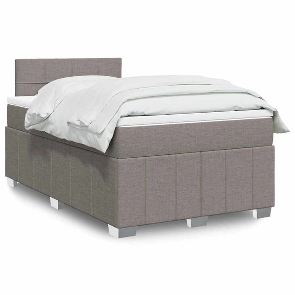 vidaXL Boxspring posteľ s matracom sivohnedý 120x200 cm látka