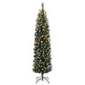 vidaXL Umelý úzky vianočný stromček s 300 LED 240 cm