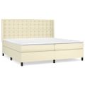 vidaXL Boxspring posteľ s matracom krémová 200x200 cm umelá koža
