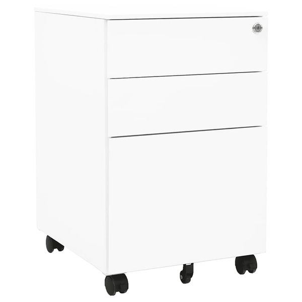 vidaXL Mobilná kartotéka biela 39x45x60 cm oceľ