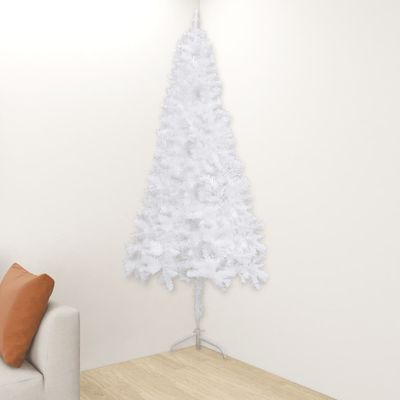 vidaXL Rohový umelý vianočný stromček biely 240 cm PVC