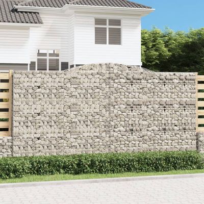 vidaXL Oblúkový gabionový kôš 9 ks 400x30x200/220cm pozinkované železo