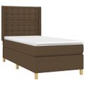 vidaXL Boxspring posteľ s matracom tmavohnedá 90x190 cm látka