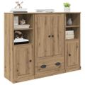 vidaXL Highboard 3 ks Remeselný dub 132 x 35,5 x 103,5 cm