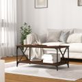 vidaXL Konferenčný stolík hnedý dub 100x50x45 cm sprac. drevo a železo