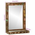 vidaXL Kúpeľňové zrkadlo Hnedá 50 x 22 x 70 cm Masívne obnovené drevo