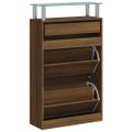 vidaXL Botník hnedý dub 63x24x104 cm spracované drevo