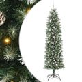 vidaXL Umelý chudý vianočný strom Zelená a biela 240 cm