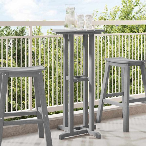 vidaXL Barový stôl Svetlosivá 55 x 55 x 107 cm Polyetylén