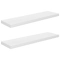 vidaXL Plávajúce nástenné police 2 ks, lesklé biele 90x23,5x3,8cm, MDF